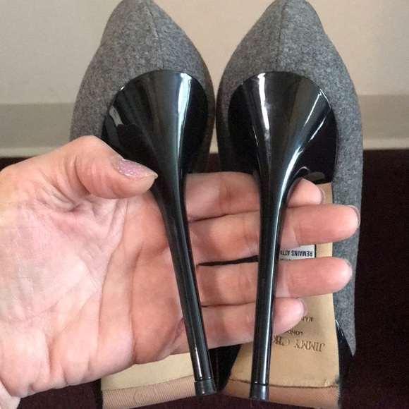 ❤️JIMMY CHOO COSMIC GREY FLANNEL PUMP - Picture 6 of 8